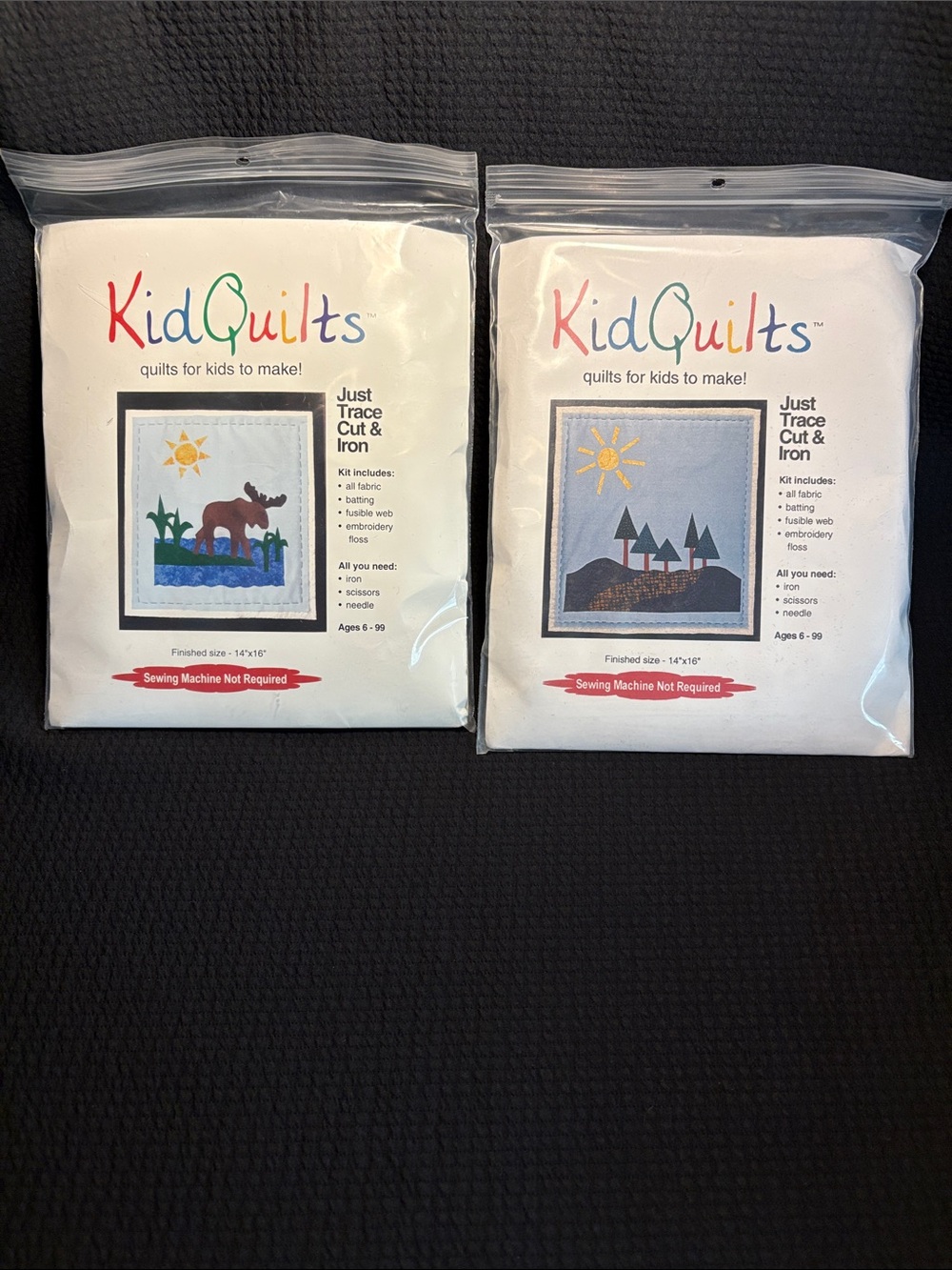 2 KidQuilts Kids Quilt Kits - Sun & Nature Designs